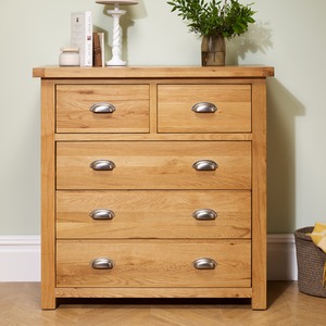 Wooden Furniture Set Wardrobe Chest of Drawers Bedside Woburn - Brown by Birlea