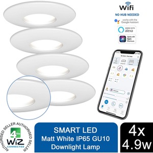 4lite WiFi And Bluetooth - IP20 Adjustable Satin Chrome by 4lite WiZ Connected