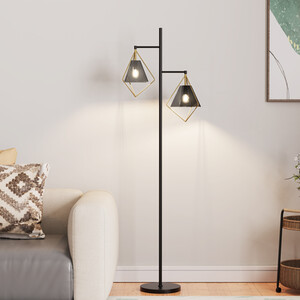 Parker Floor Lamp - Black and Gold