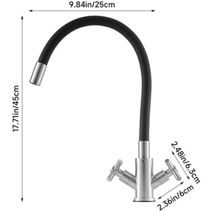 Stainless Steel Dual Handle Kitchen Tap by Livingandhome