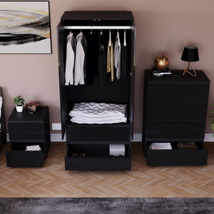 Vida Designs Glinton 3 Piece FSC Certified Bedroom Set - Black by Vida Designs