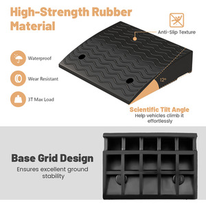 2 Pack Rubber Curb Ramp - Black by GAINOOM