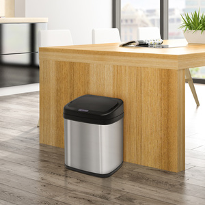 HOMCOM Stainless Steel Automatic Sensor Dustbin - Silver and Black by HOMCOM