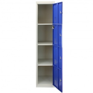 Metal Storage Lockers - Four Doors, Flatpacked, Blue - Blue by Monstershop