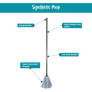 Super-Absorbent Lightweight Synthetic Floor Mop - Grey by JVL