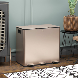 HOMCOM 15L Triple Kitchen Bin with Removable Inner Buckets by HOMCOM