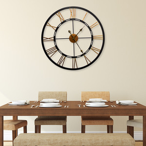Large Metal Oversized Roman Numerals Wall Clock by WALPLUS