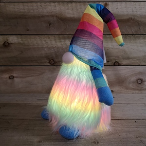 Battery Operated Lit Christmas Rainbow Gonk - Rainbow / 50cm Rainbow Gonk - Sitting by Samuel Alexander