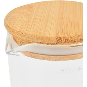 Glass Measuring Jug with Bamboo Lid 500ml - Clear
