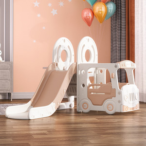 Kids Toddler Slide Climber Playset with Basketball Hoop - white by Livingandhome