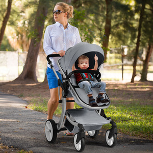 2-in-1 Baby Stroller Pushchair - Grey by Costway