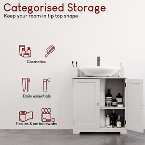 Priano 2 Door Under Sink Cabinet - White by Vida Designs