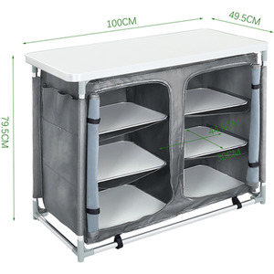 Portable Camping Kitchen Table with Storage Cabinet by Kidkid