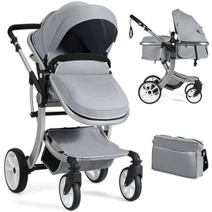 2-in-1 Baby Stroller Pushchair - Grey by Costway