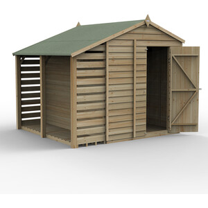 4LIFE 6x8 Apex Shed with Lean To by Forest Garden