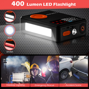 Jump Starter with Air Compressor - Black by Costway