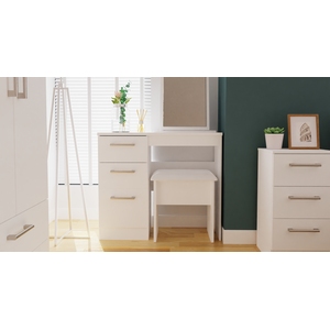 Devon Ready Assembled 3 Piece Bedroom Set - White Matt / 4