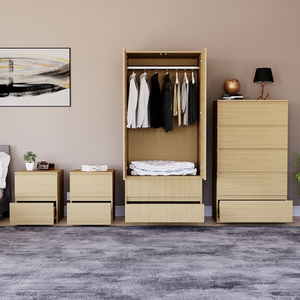 Denver Bedroom Set (2 Drawer Bedside (x2), 5 Drawer Chest, 2 Door Wardrobe) by Vida Designs