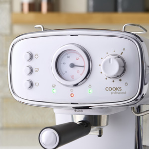 15-Bar Retro Espresso Coffee Machine - White by Cooks Professional