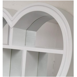 White Heart Mirror Shelf Sections Decorative Wall Shelf - White by DEENZ