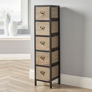 Home Source Derwent 5 Drawer Chest Storage Unit - Natural by Home Source
