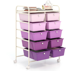 Storage Rolling Cart with 10 Drawers by Costway