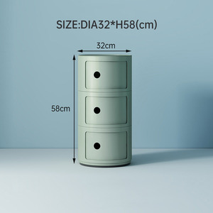 Round Beside Table Filling Cabinet Chest Unit Stockable - Green / 3 by Livingandhome