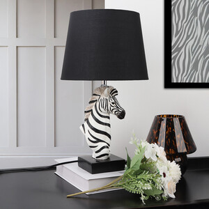 Zebra Shaped Table Lamp - Black and White
