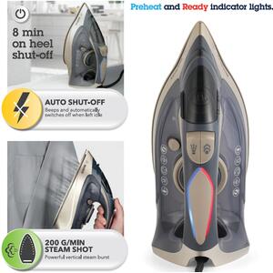 3200W Powerlite Steam Iron - Grey by Beldray
