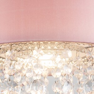 Acrylic Jewel Effect Droplet Pink Ceiling Pendant Light Shade - Pink by ValueLights