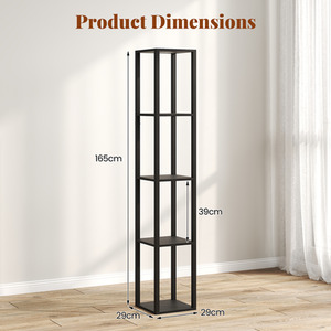 4-Tier Floor Lamp Display Rack - Black