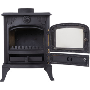 Freestanding Cast Iron Multi-Fuel Stove - Black / 65kg by Livingandhome