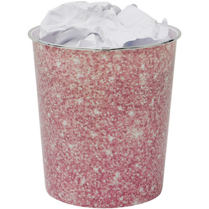 Pink Sparkle Waste Paper Bin by JVL
