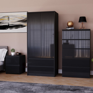 Vida Designs Glinton 3 Piece FSC Certified Bedroom Set - Black by Vida Designs