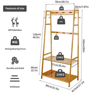 Clothes Storage Organiser Rack and Shelves - Bamboo by Wyld and Coco