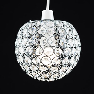 Modern Chrome Globe Ceiling Light Shade Withcrylic Crystal Effect Jewels - Silver by ValueLights