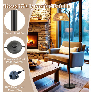 63 Inches Arc Floor Lamp - Black by Costway