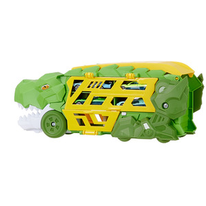 Dinosaur Toy Truck Set - Green and Yellow by komore