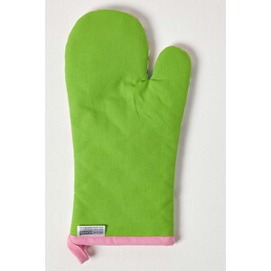 Retro Flower Cotton Oven Glove - Green by Homescapes