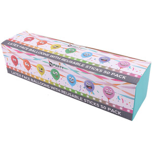 Pack of 50 Face Latex Balloons with Sticks by My Party