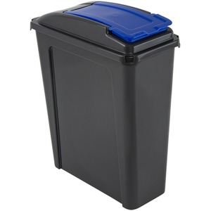 Blue 25L Slimline Kitchen Bin Recycling Rubbish Waste Dustbin Flip Top Lid - Graphite & Blue by Wham
