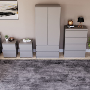 Denver Bedroom Set (2 Drawer Bedside (x2), 4 Drawer Chest, 2 Door Wardrobe) by Vida Designs