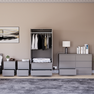 Denver Bedroom Set (2 Drawer Bedside (x2), 6 Drawer Chest, 2 Door Wardrobe) by Vida Designs