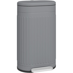 HOMCOM 20L Kitchen Bin with Soft-close Lid and Pedal - Grey / Metal Plastic Beech by HOMCOM