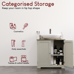 Priano 2 Door Under Sink Cabinet - Grey by Vida Designs