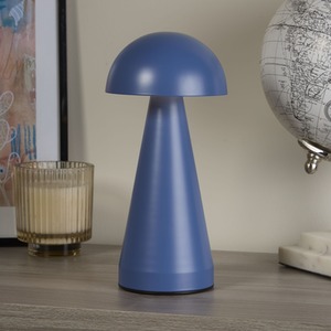 Rechargeable Denim Dome Table Lamp - Blue by Lighting Collection