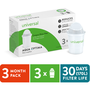 Universal Water Filter Cartridges Classic Style - White / 3 pack by Aqua Optima