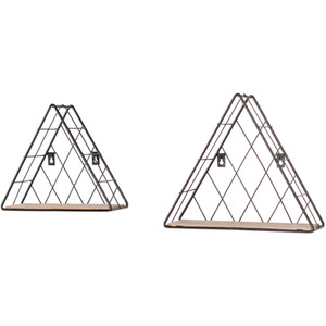 hexagonal display wall shelf - Black & Oak / 26cm / 10cm by Core Products Ltd