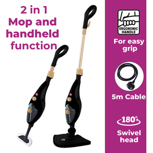 Neo 10 in 1 1500W Hot Steam Mop Cleaner and Hand Steamer - Black by Neo