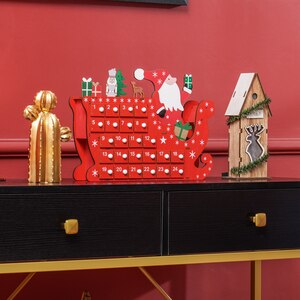 HOMCOM Christmas Advent Calendar with 24 Countdown Drawers - Red by HOMCOM